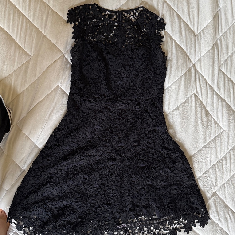 Elegant Black Lace Sleeveless Dress
